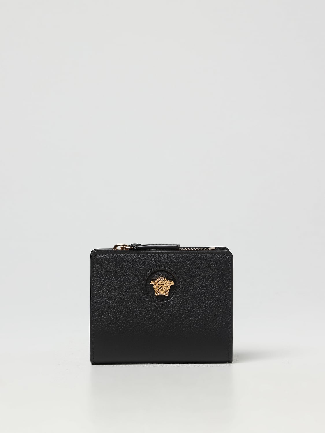 VERSACE PORTAFOGLIO: Portafoglio Versace in pelle a micro grana, Nero - Img 1