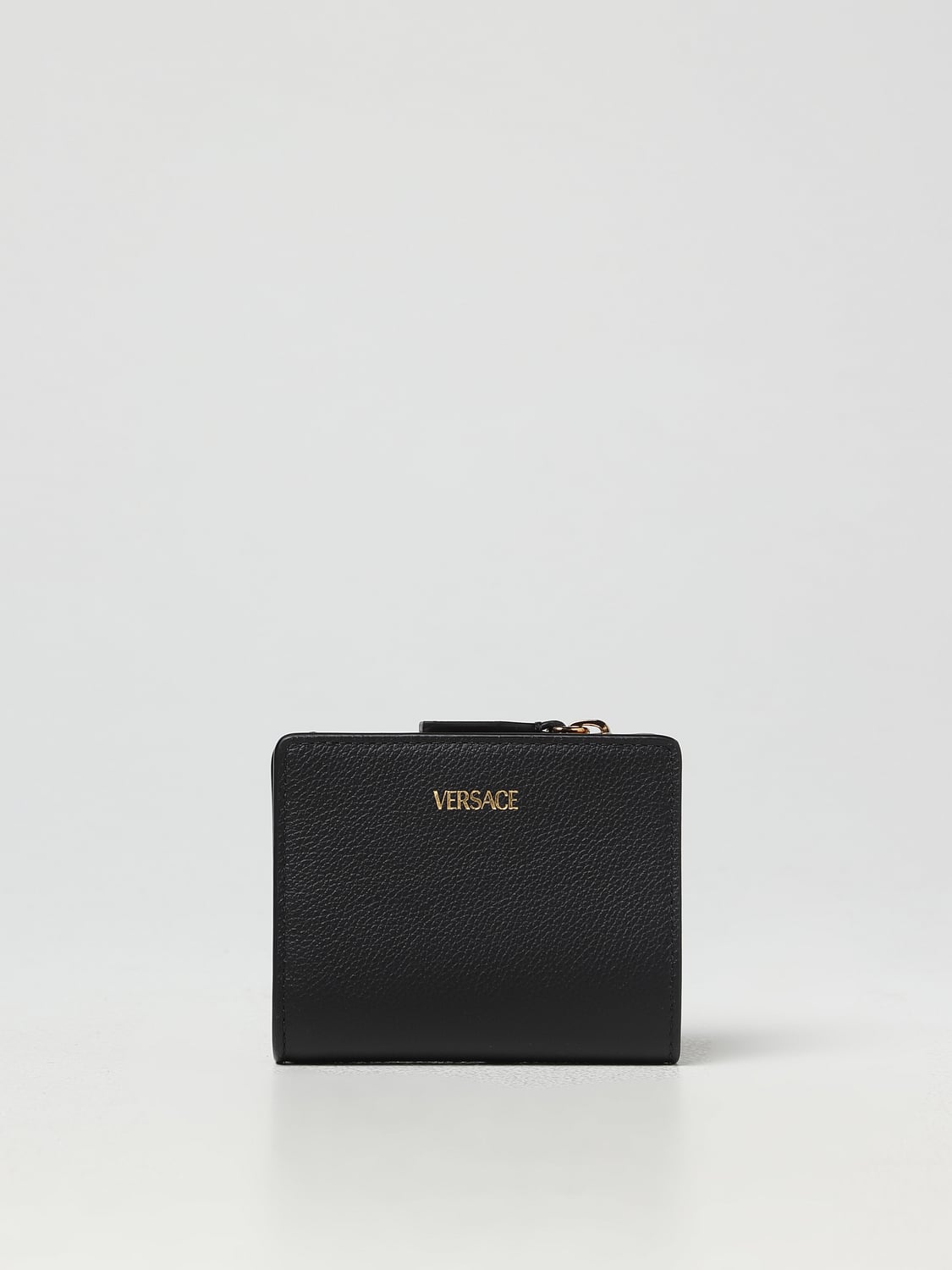 VERSACE PORTAFOGLIO: Portafoglio Versace in pelle a micro grana, Nero - Img 3
