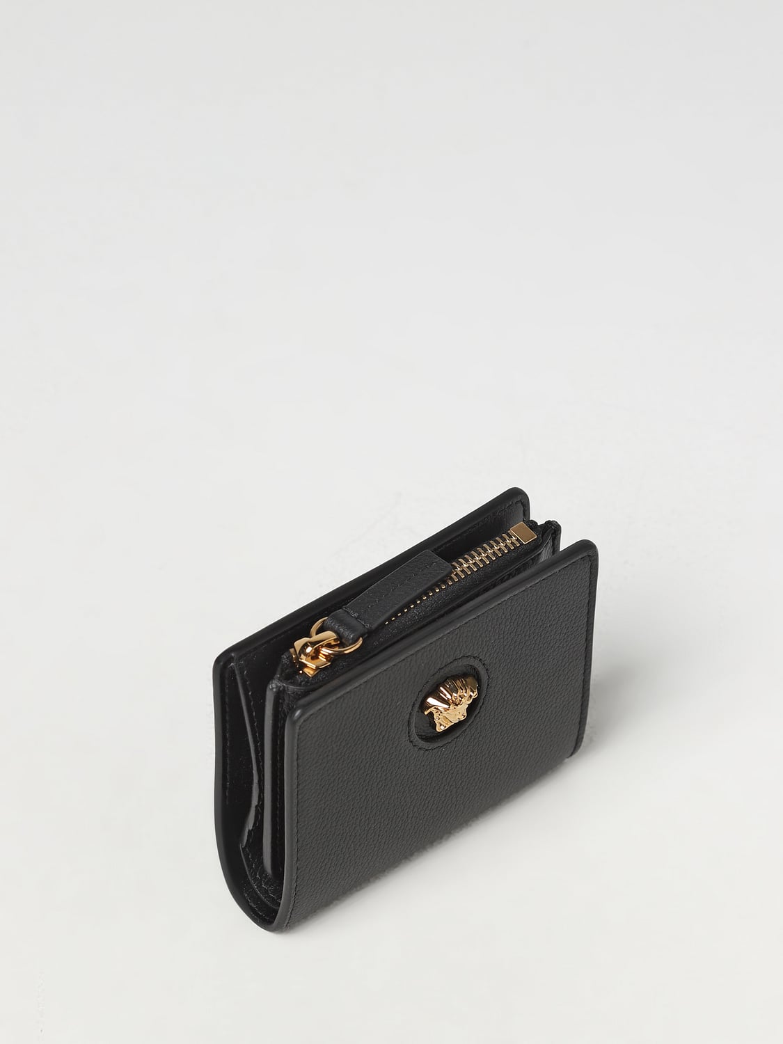 VERSACE PORTAFOGLIO: Portafoglio Versace in pelle a micro grana, Nero - Img 4