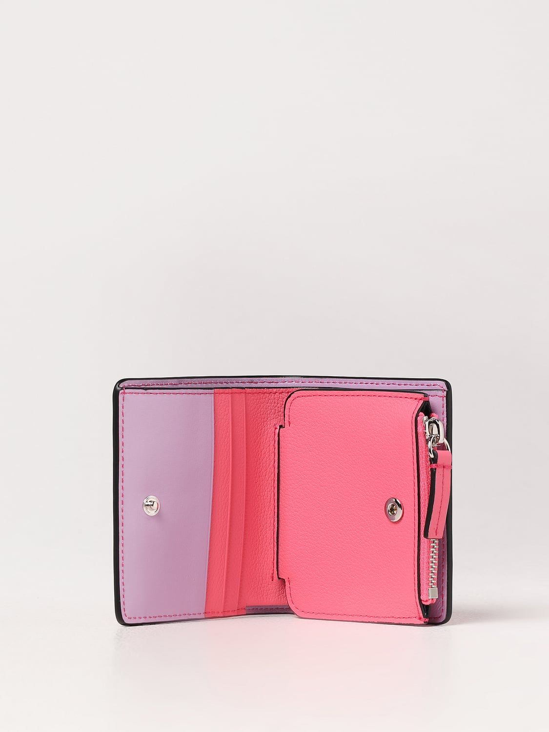 VERSACE PORTAFOGLIO: Portafoglio Versace in pelle a micro grana, Fuxia - Img 2