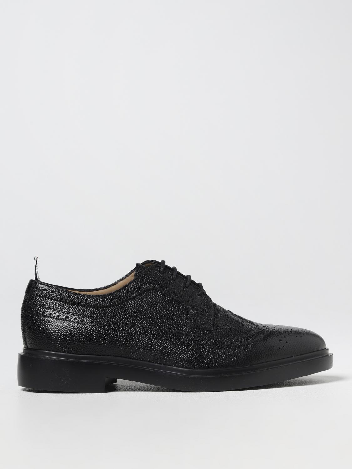 THOM BROWNE SCARPE STRINGATE: Derby Thom Browne in pelle a grana, Nero - Img 1