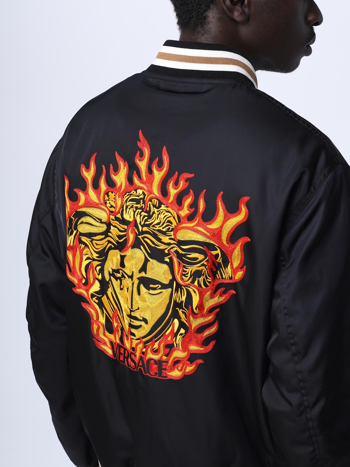Versace nylon jacket with embroidery - Black | 10105811A07677