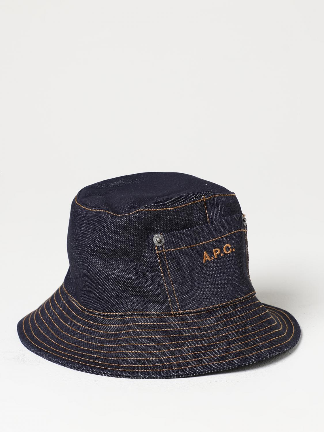 A.P.C. CAPPELLO: Cappello Thais A.P.C. in denim con logo, Indaco - Img 1
