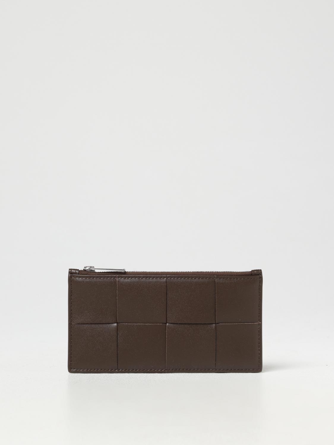 BOTTEGA VENETA WALLET: Bottega Veneta credit card holder in leather, Brown - Img 1