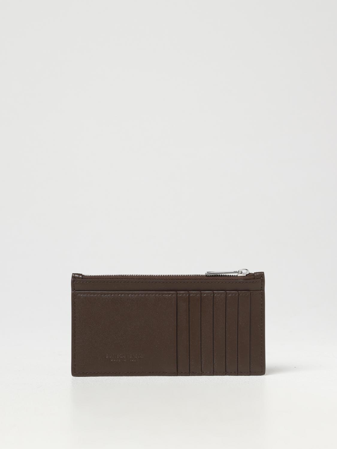 BOTTEGA VENETA WALLET: Bottega Veneta credit card holder in leather, Brown - Img 2