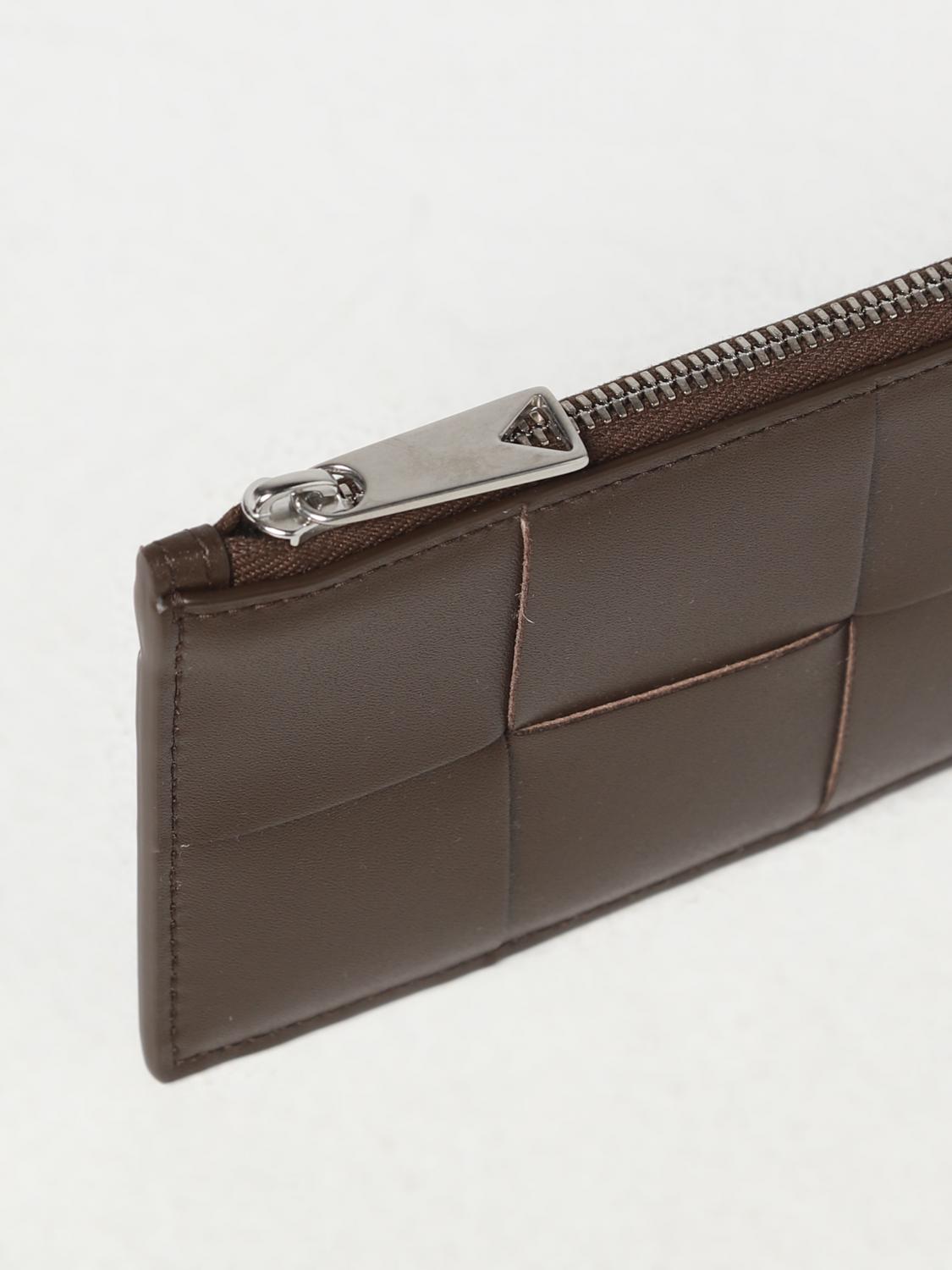 BOTTEGA VENETA WALLET: Bottega Veneta credit card holder in leather, Brown - Img 3