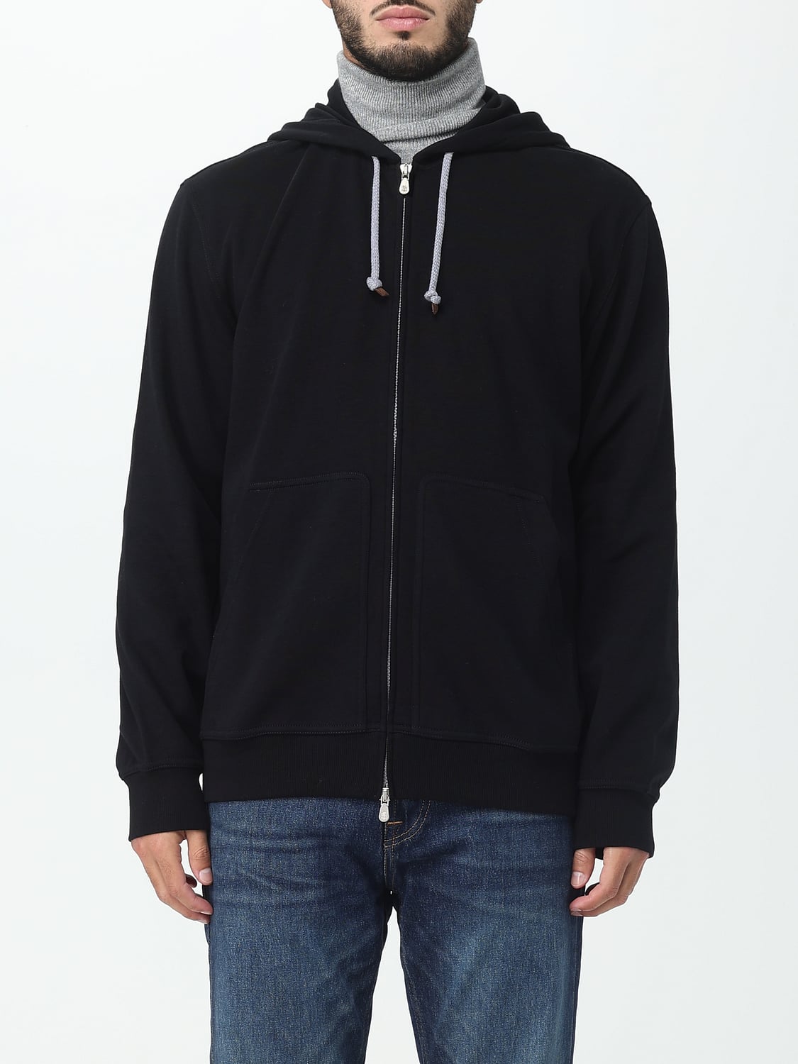 BRUNELLO CUCINELLI SWEATSHIRT: Pullover herren Brunello Cucinelli, Schwarz - Img 1