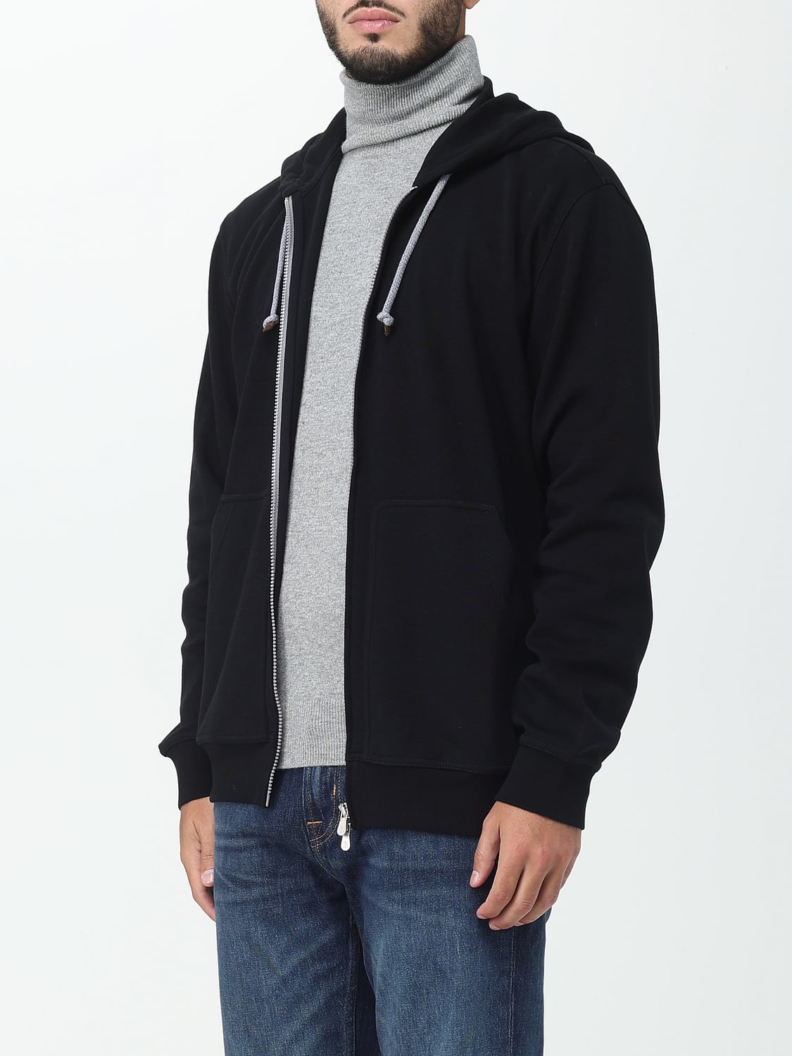 BRUNELLO CUCINELLI SWEATSHIRT: Pullover herren Brunello Cucinelli, Schwarz - Img 4