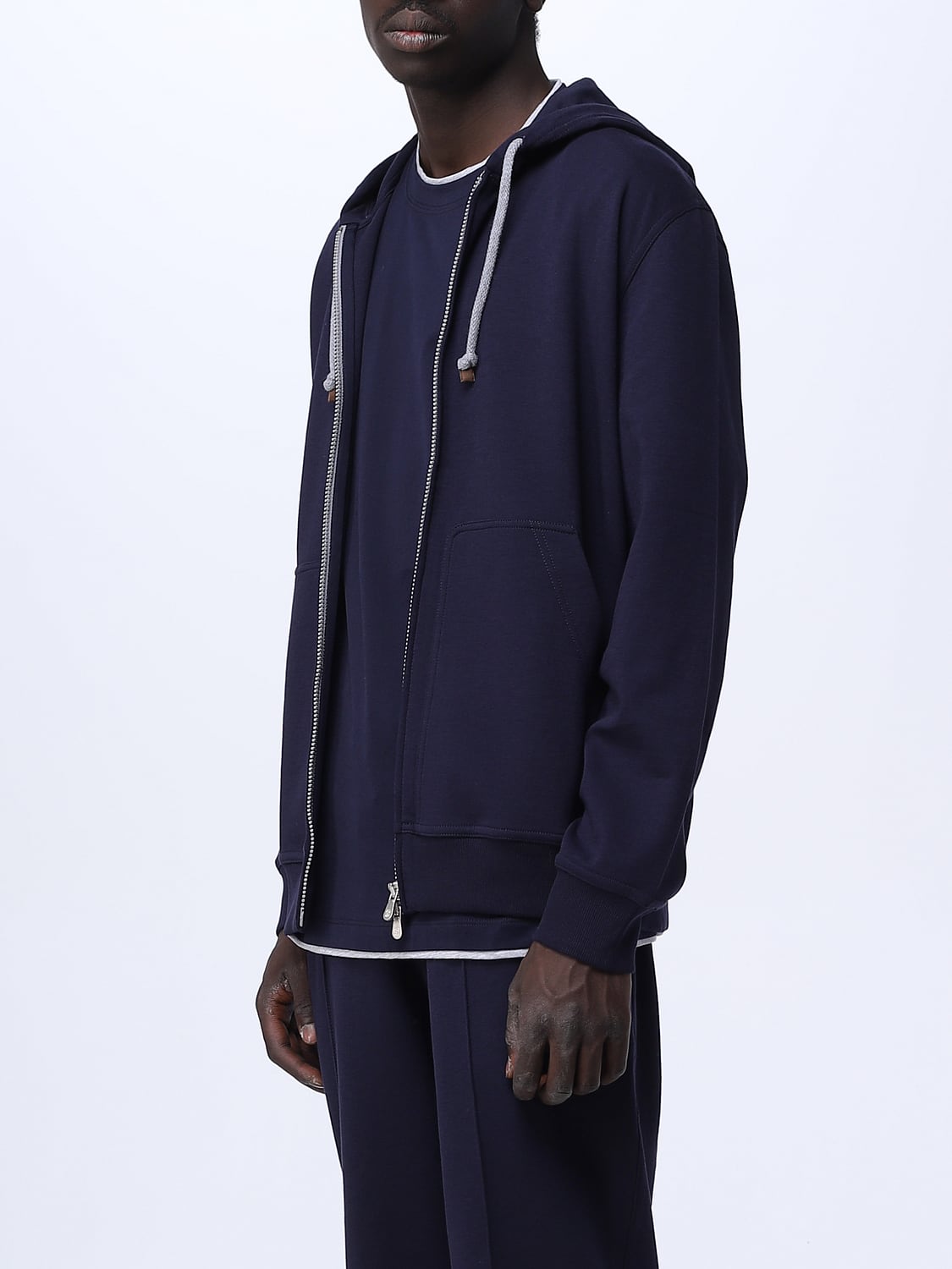 BRUNELLO CUCINELLI SWEATSHIRT: Pullover herren Brunello Cucinelli, Blau - Img 4