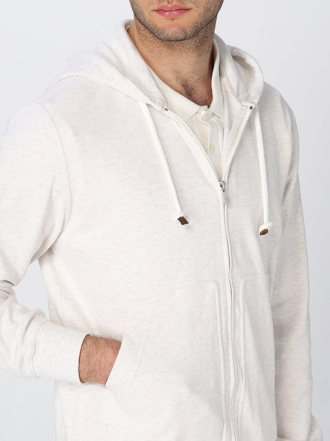 BRUNELLO CUCINELLI SWEATSHIRT: Pullover herren Brunello Cucinelli, Beige - Img 5