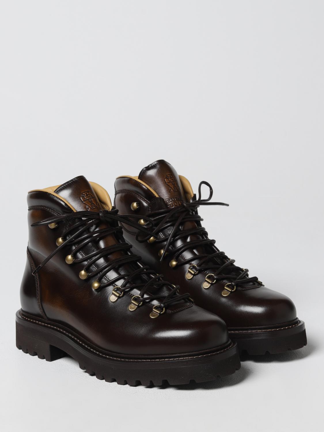 Brunello Cucinelli ankle boots in brushed leather - Brown