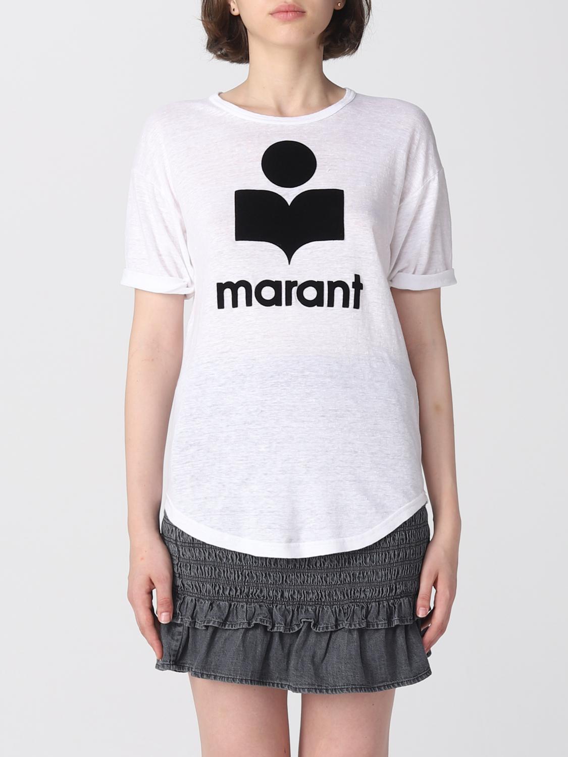 Tシャツ・カットソー ISABEL MARANT ETOILE CHRISTA SHIRT (HT0681FBB3J04E 01BK) ISABEL MARANT ETOILE: linen t-shirt - White | Isabel Marant