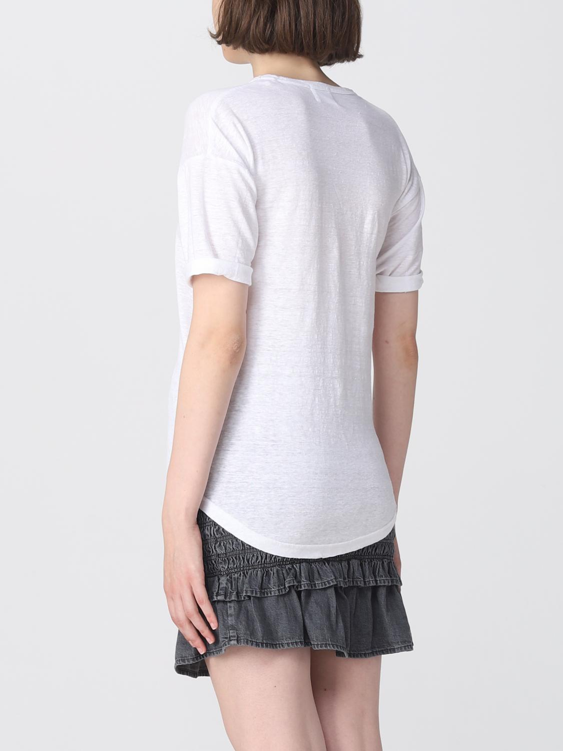 ISABEL MARANT ETOILE: linen t-shirt - White | Isabel Marant