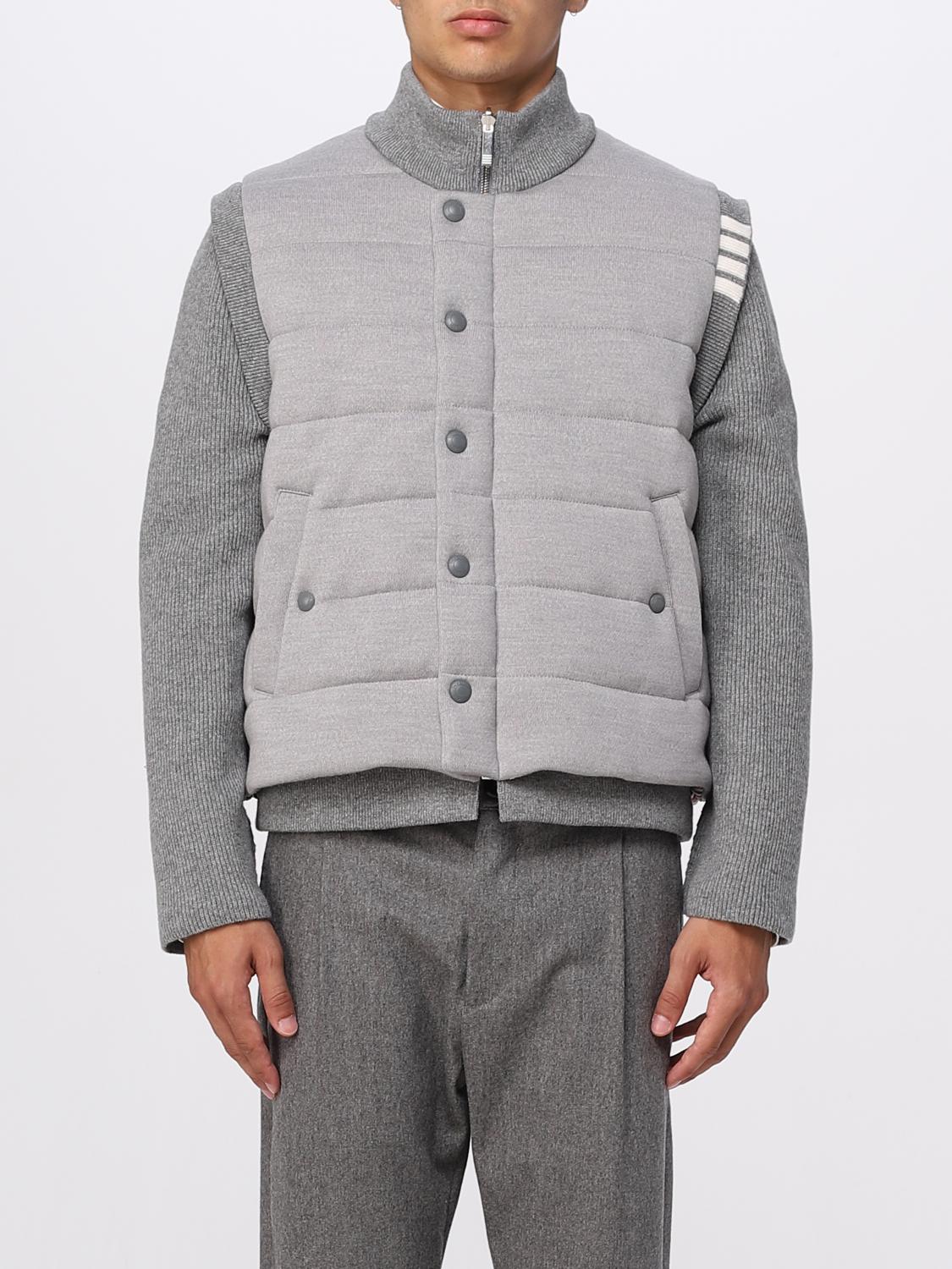 THOM BROWNE GIACCA: Giacca Thom Browne reversibile in lana vergine, Grigio - Img 1