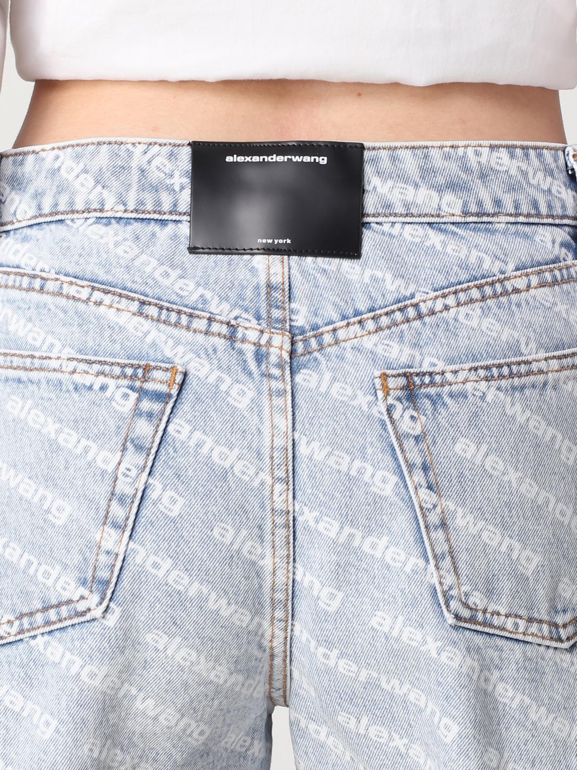 ALEXANDER WANG SHORTS: Alexander Wang denim shorts with logo, Denim - Img 5