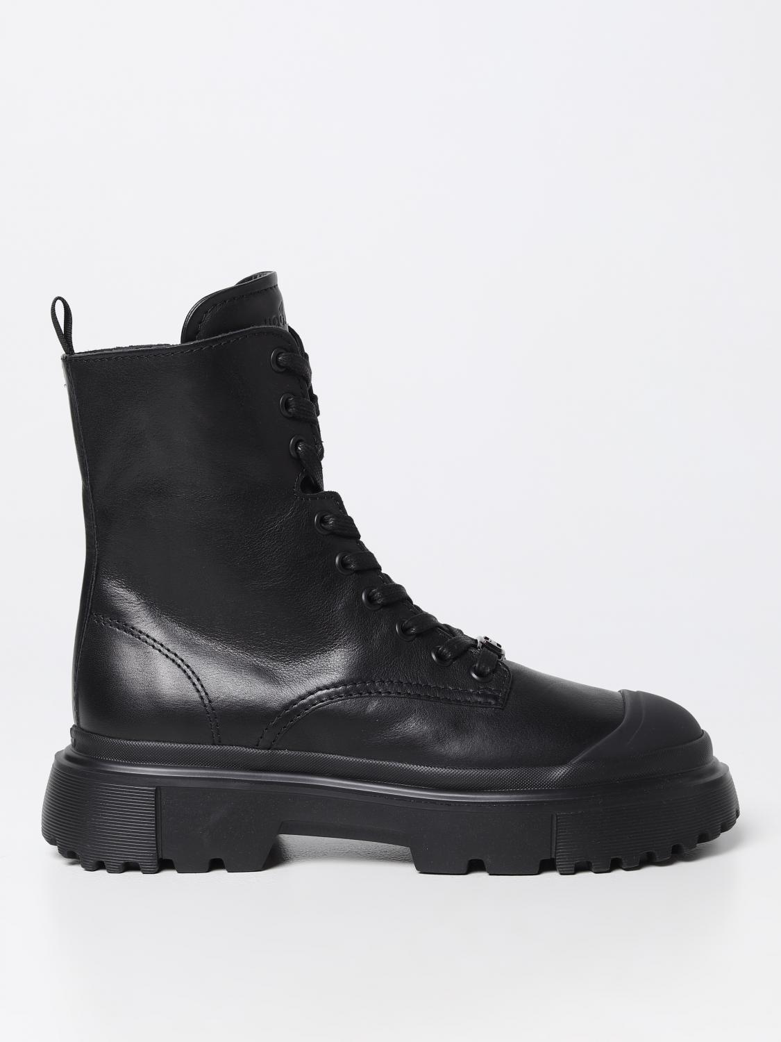ショートブーツ・ブーティ HOGAN Woman Flat ankle boots Black HXW6190EO40RWW B999 HOGAN: H619 leather ankle boots - Black | Hogan flat ankle
