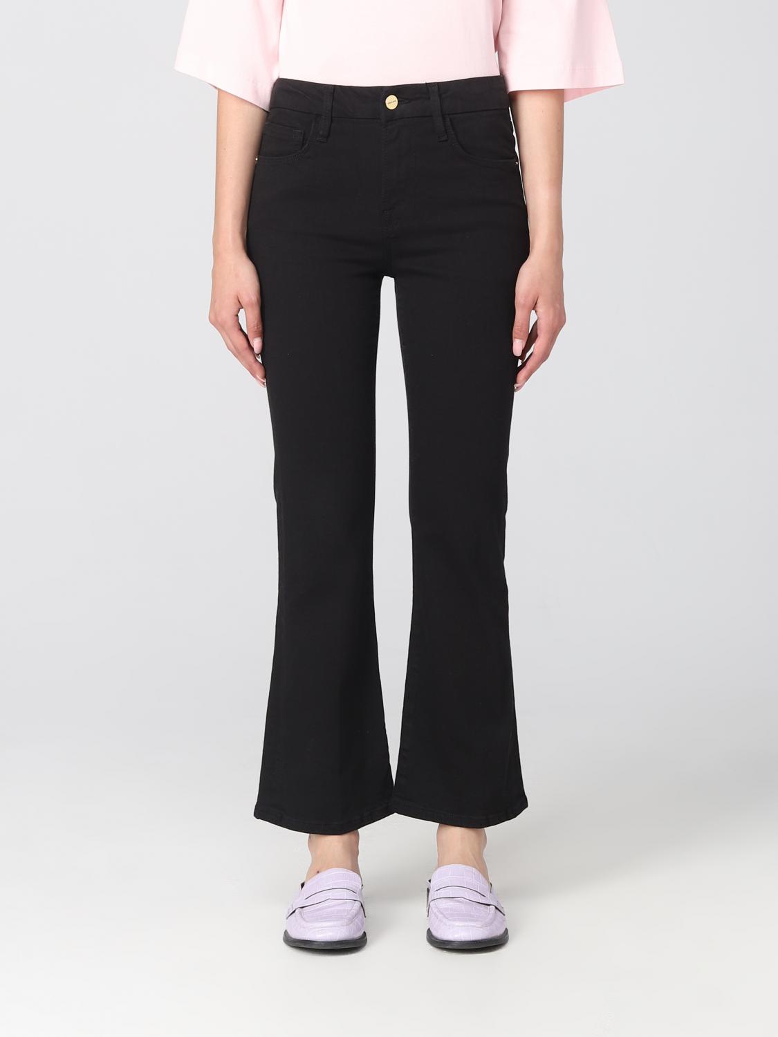 デニム・ジーパン FRAME Women Denim Pants LCMB403FILMNOIR Black Le High Straight in Film Noir – FRAME