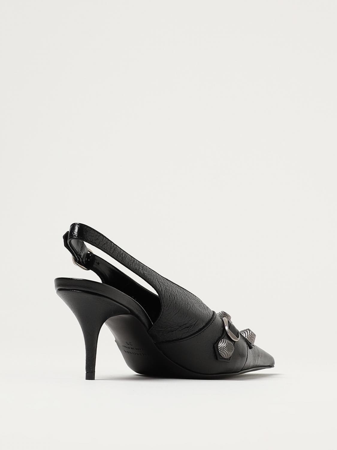 Balenciaga Cagole leather slingbacks - Black | 714251WAD4E