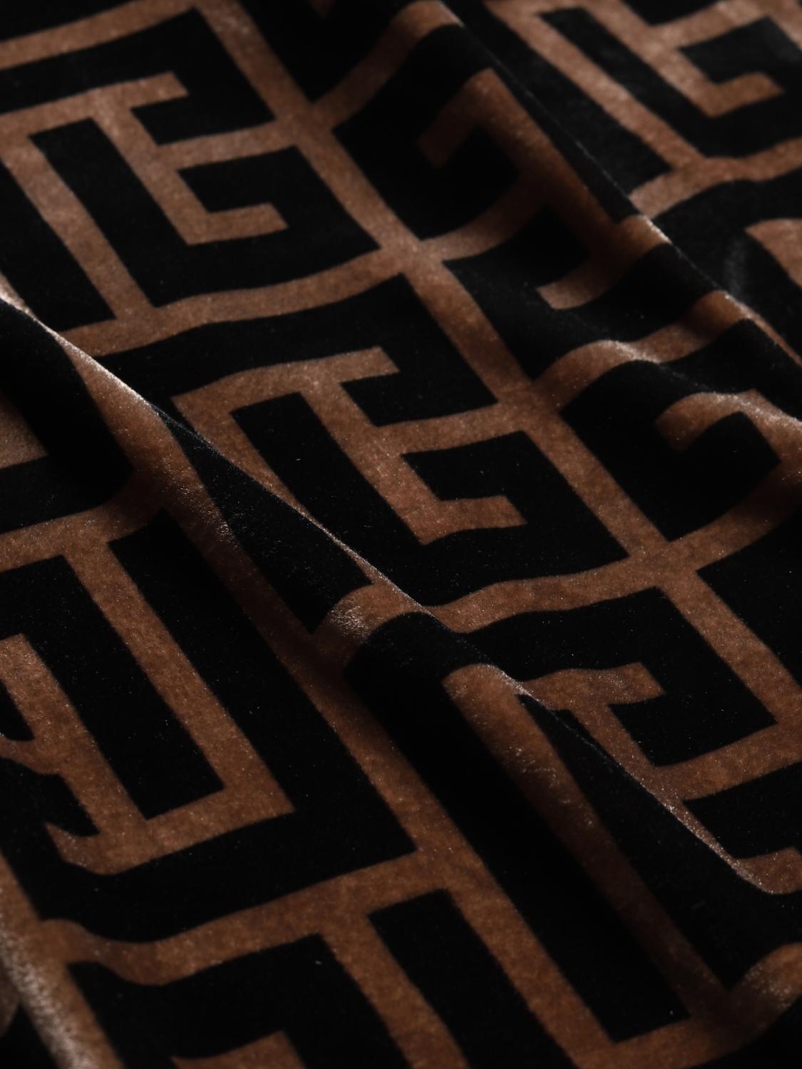 BALMAIN TOP: Balmain top in velvet, Brown - Img 6