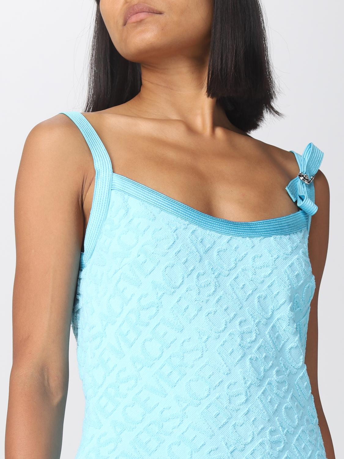 Versace Dua Lipa x dress in cotton - Gnawed Blue | 10112551A07524 |  GIGLIO.COM