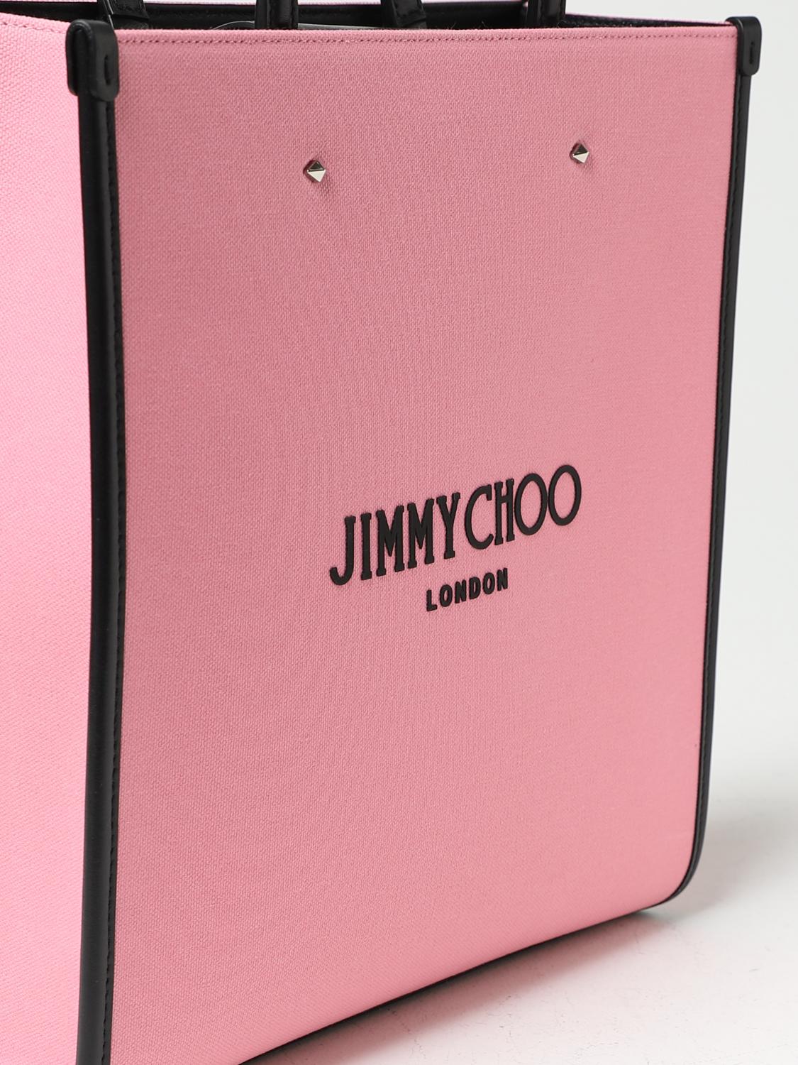 JIMMY CHOO: bag in canvas - Pink | Jimmy Choo tote bag NSTOTEMCZM
