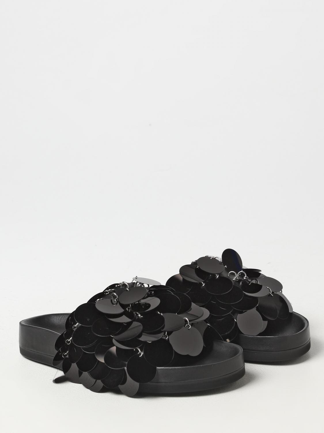 シューズ・サンダルその他 RABANNE Woman Flat sandals Black 22AHH0094EMB008 P001 Rabanne Outlet: Shoes woman Paco - Black | Rabanne flat