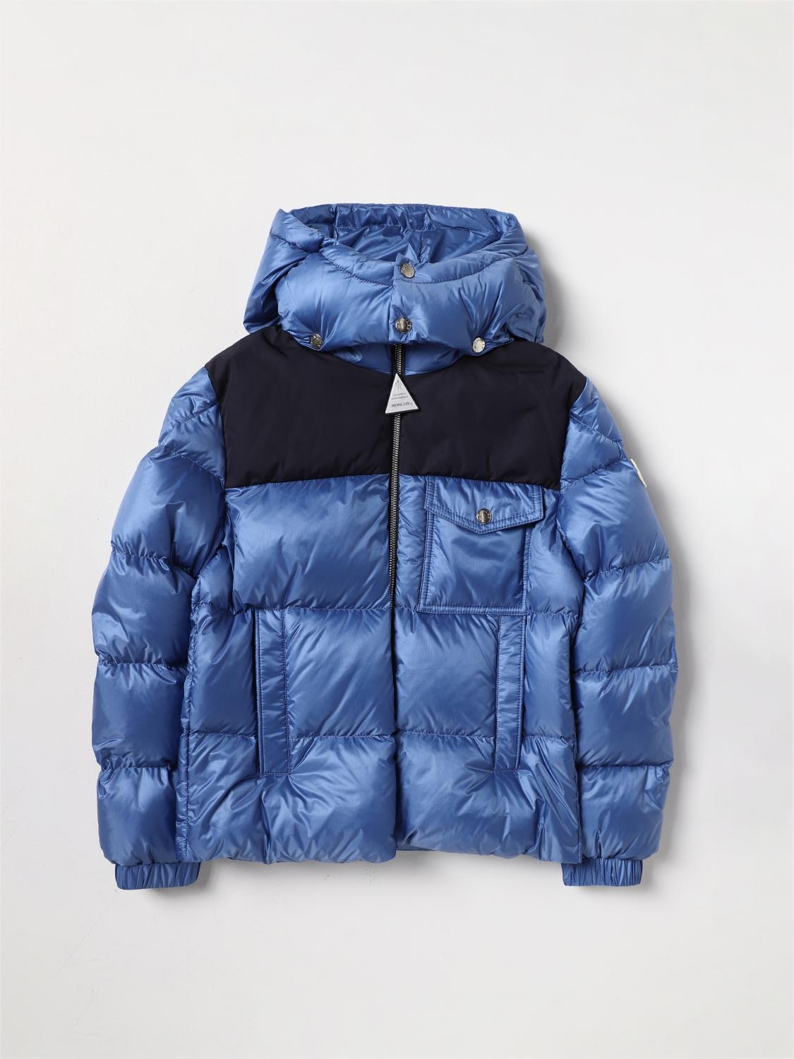 MONCLER JACKET: Moncler down jacket in padded nylon, Blue 1 - Img 1