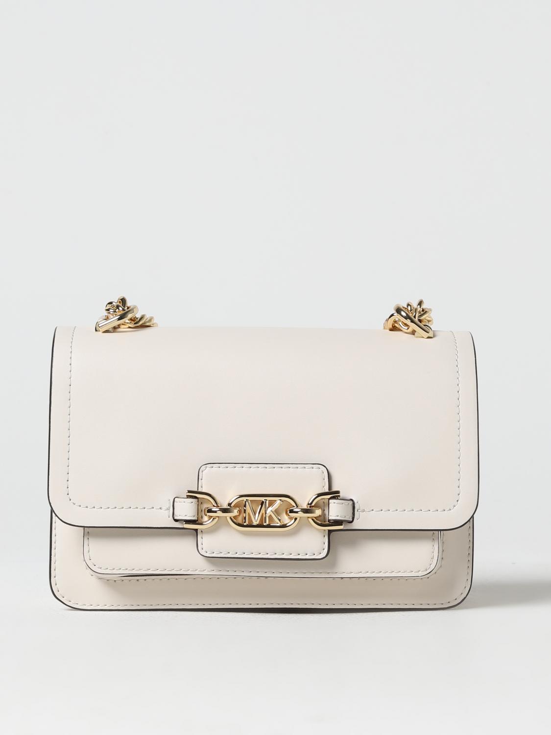 MICHAEL KORS BORSA A SPALLA: Borsa Heather Michael Kors in pelle, Bianco - Img 1