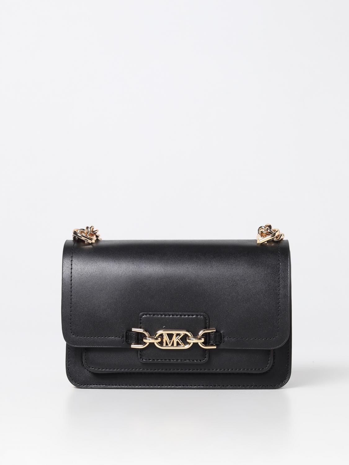 MICHAEL KORS BORSA A SPALLA: Borsa Heather Michael Kors in pelle, Nero - Img 1