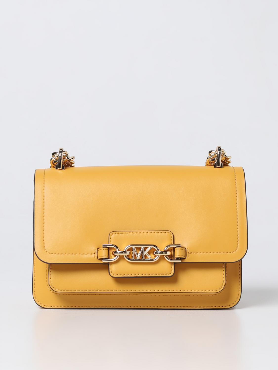 MICHAEL KORS SHOULDER BAG: Michael Kors Heather leather bag, Yellow - Img 1