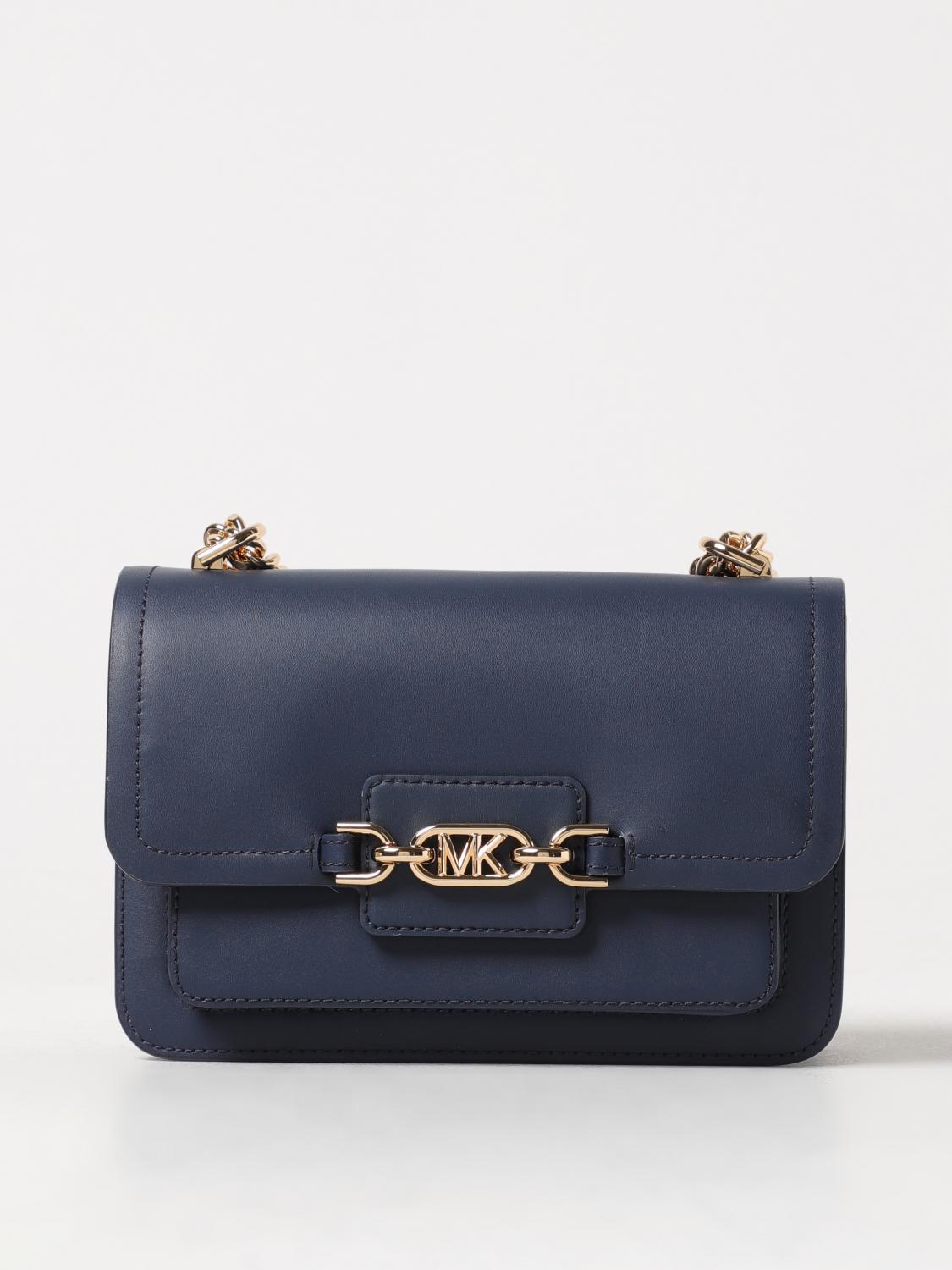 MICHAEL KORS BORSA A SPALLA: Borsa Heather Michael Kors in pelle, Blue Navy - Img 1