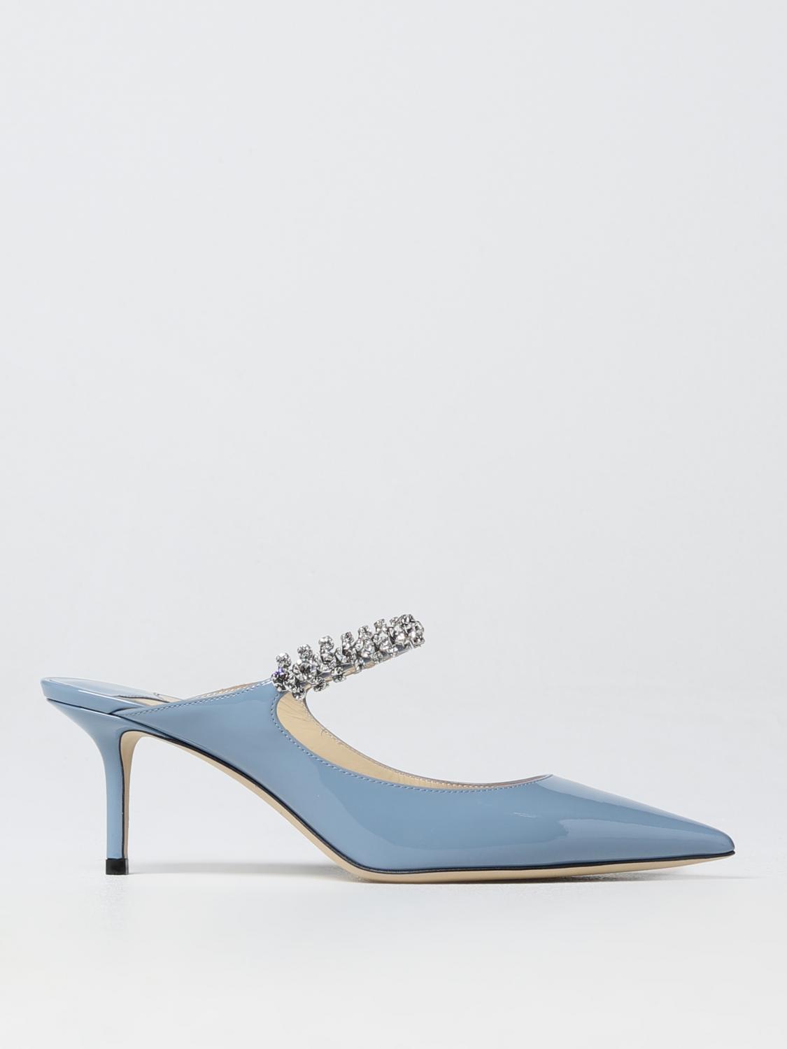 JIMMY CHOO: Bing mules in patent leather with rhinestone