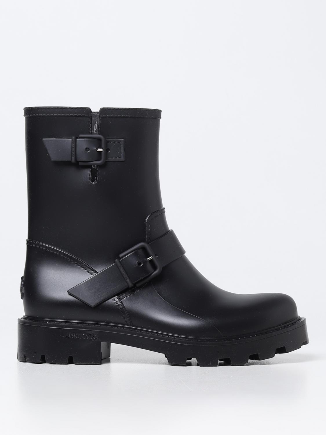 Jimmy Choo Yael rubber boots - Black | YAELFLATZPX | GIGLIO.COM