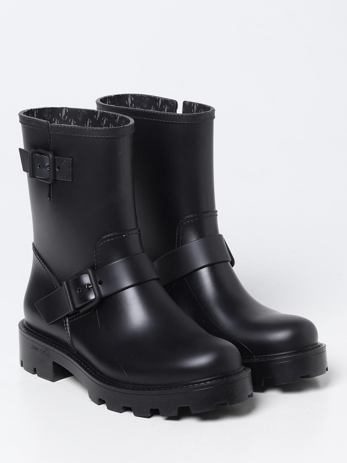 Jimmy Choo Yael rubber boots - Black | YAELFLATZPX | GIGLIO.COM