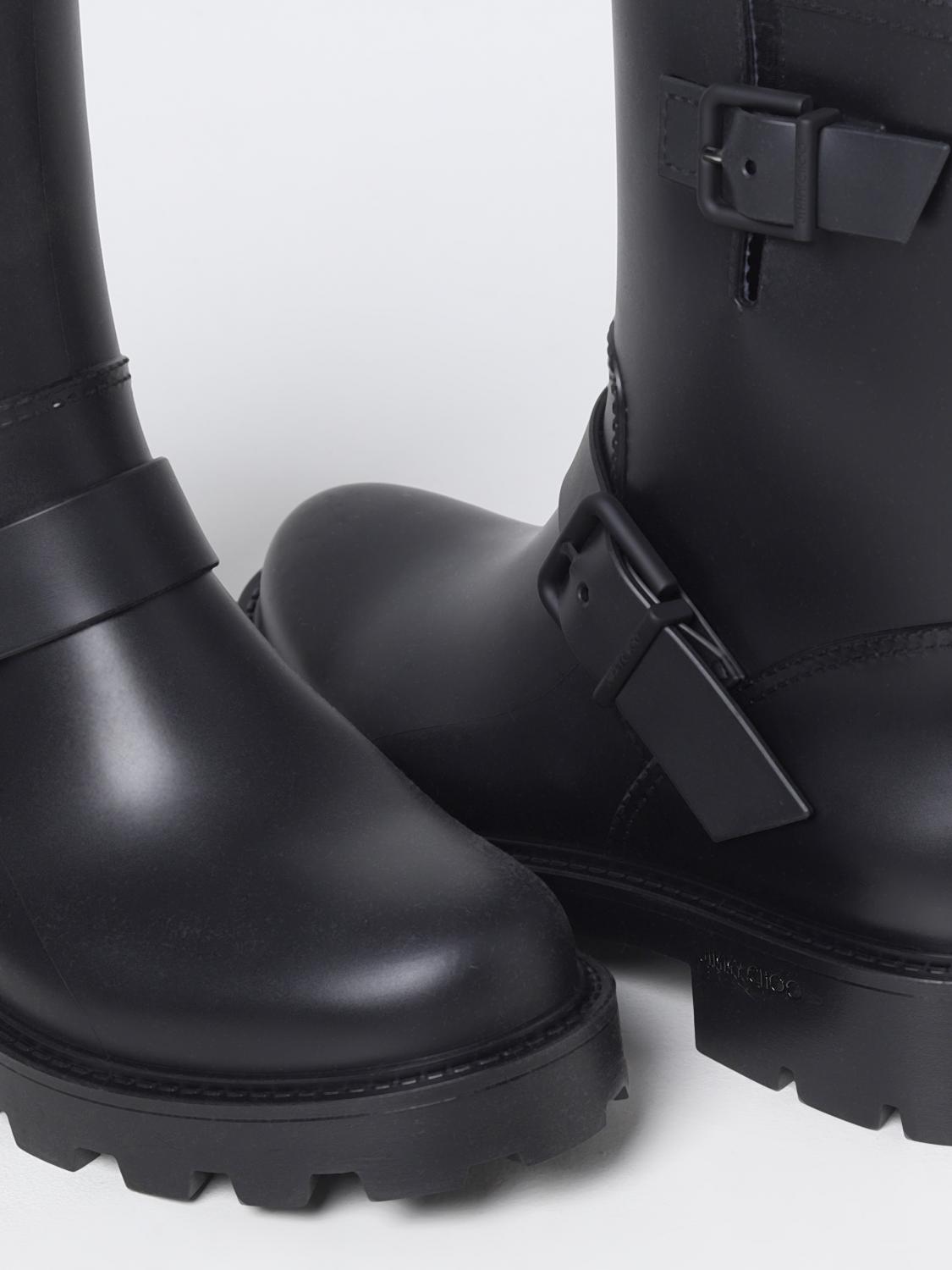 Jimmy Choo Yael rubber boots - Black | YAELFLATZPX | GIGLIO.COM