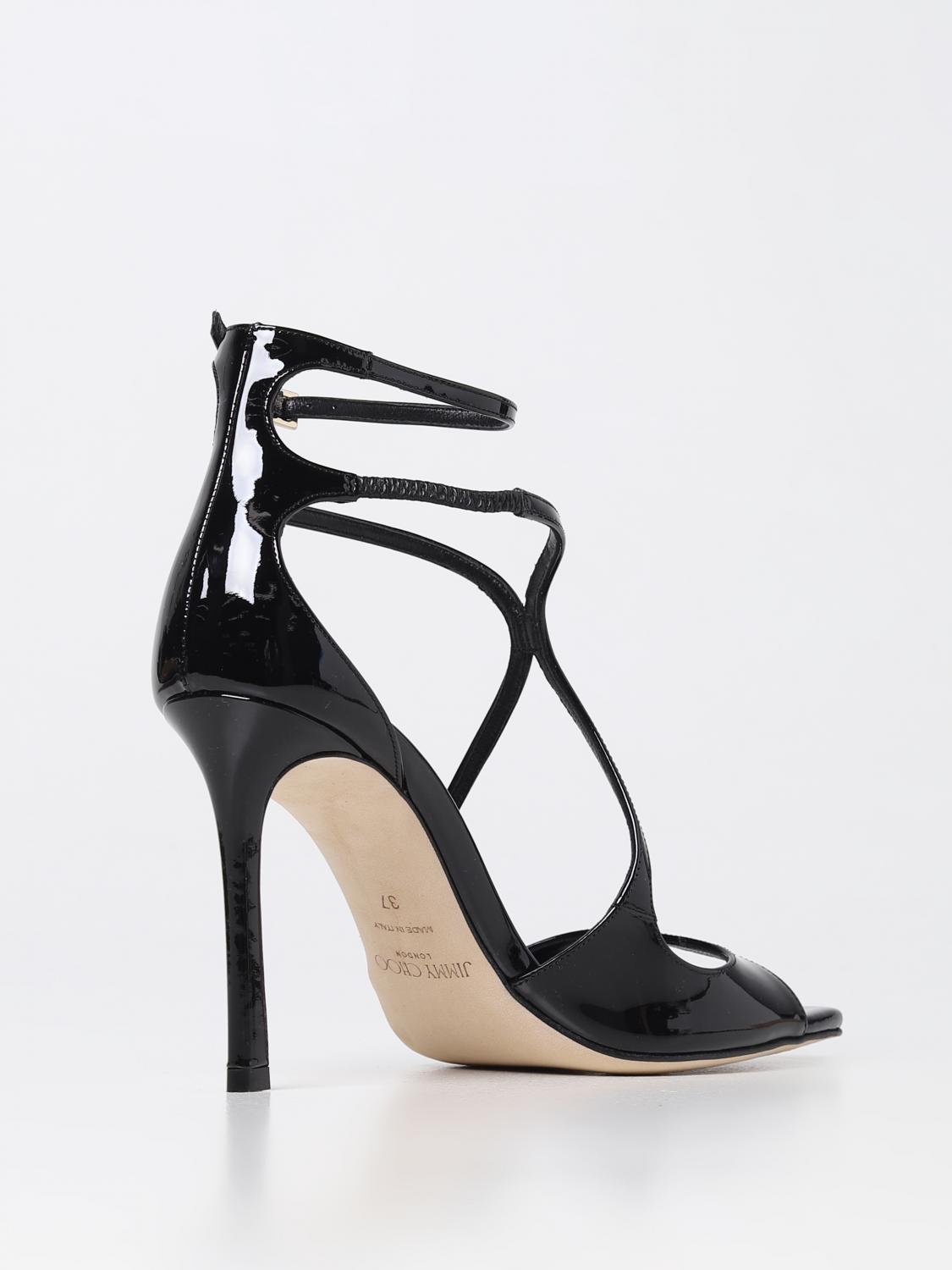 JIMMY CHOO: Azia sandals in patent leather - Black | Jimmy Choo