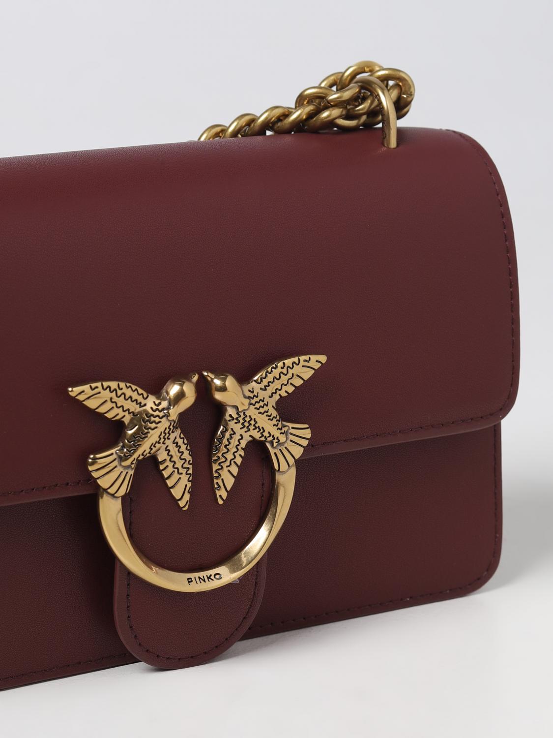 PINKO BORSA MINI: Borsa Love One Pinko in pelle , Bordeaux - Img 3