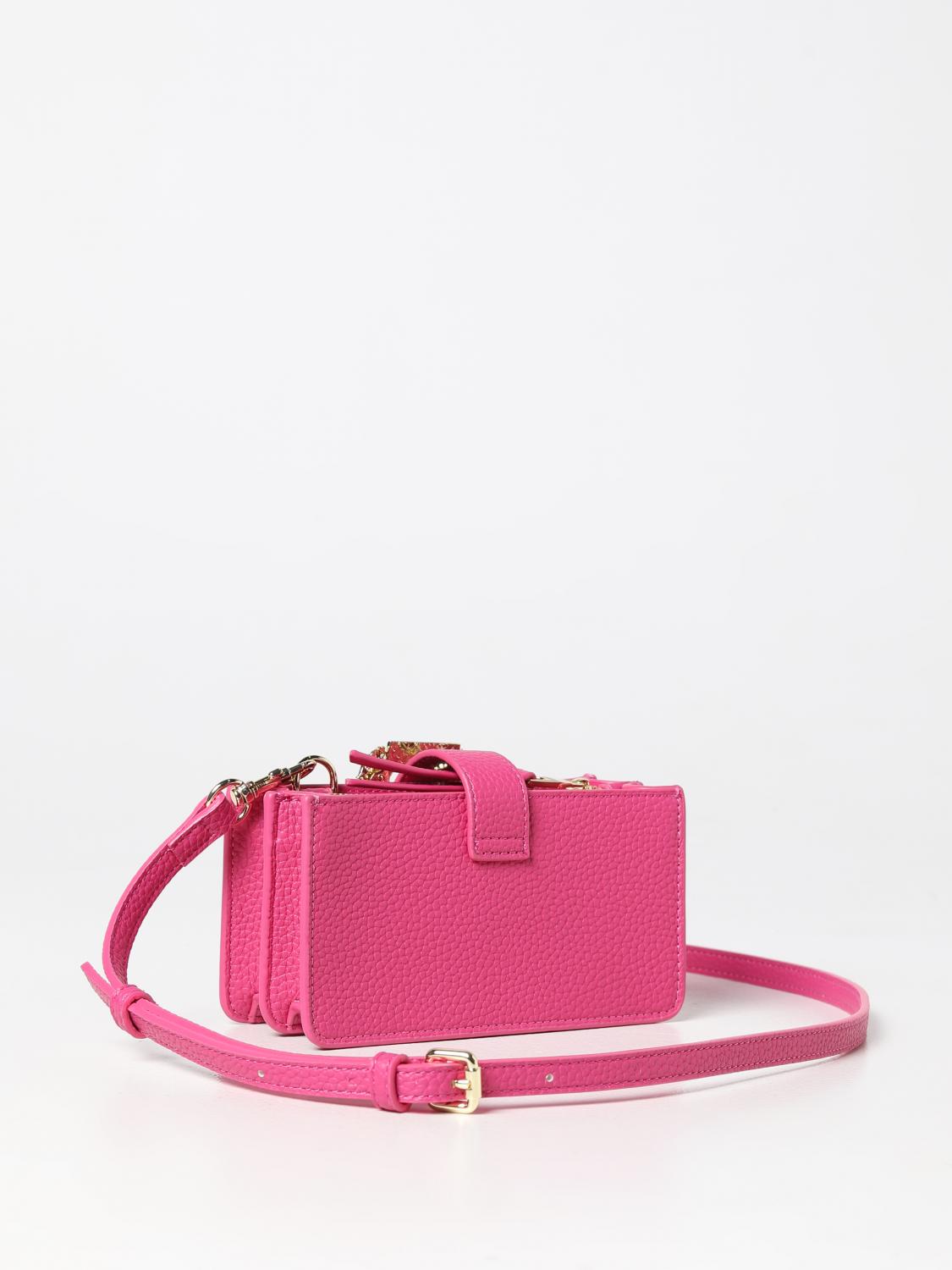 VERSACE JEANS COUTURE BORSA MINI: Borsa Versace Jeans Couture in pelle sintetica a grana con fibbia, Fuxia - Img 2