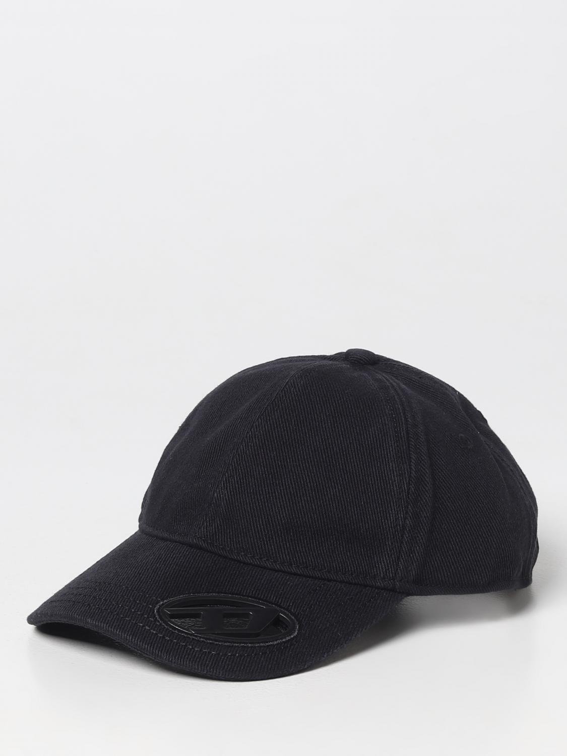DIESEL HAT: Diesel Cotton Hat with Logo, Black - Img 1