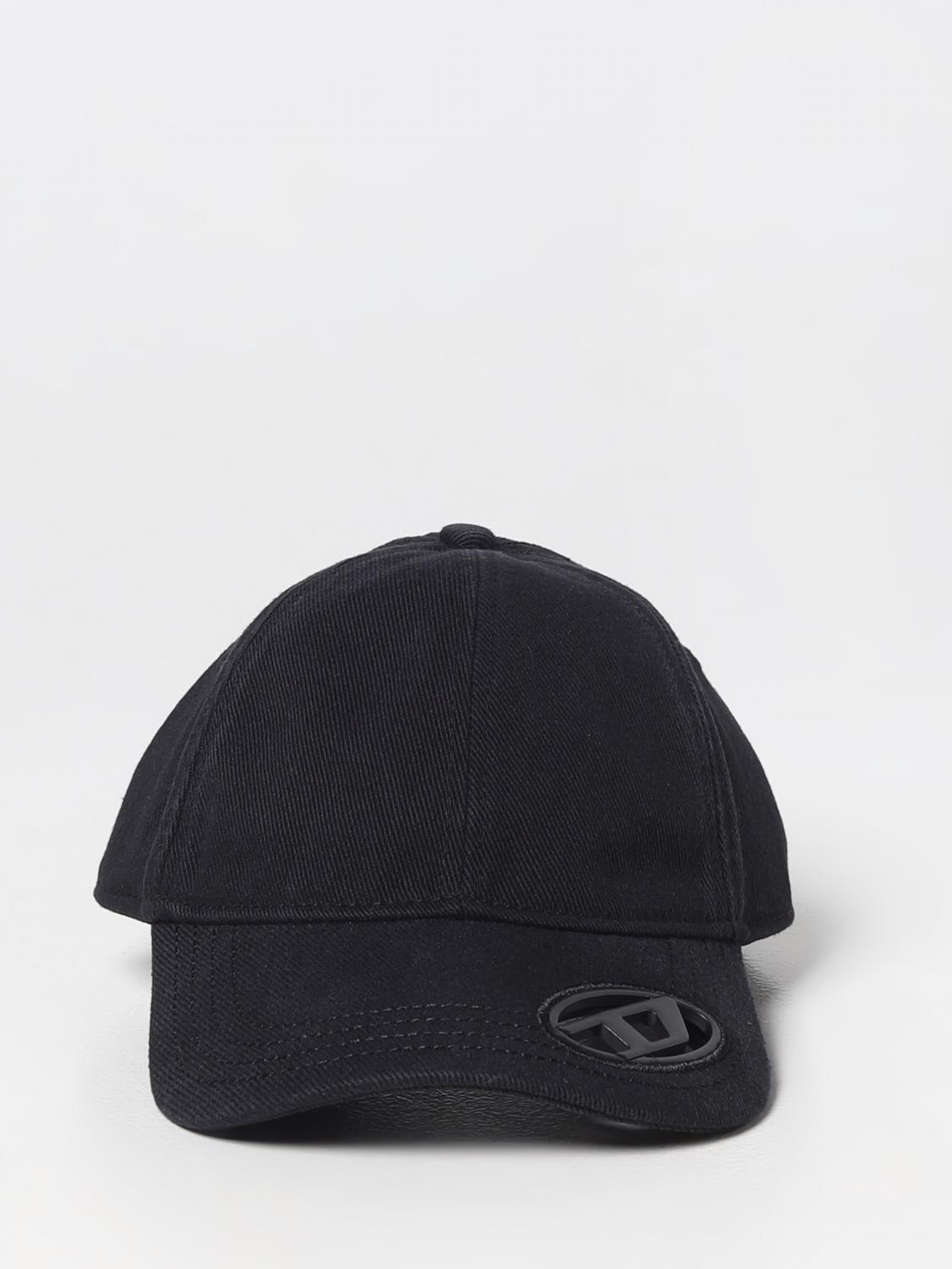 DIESEL HAT: Diesel Cotton Hat with Logo, Black - Img 2
