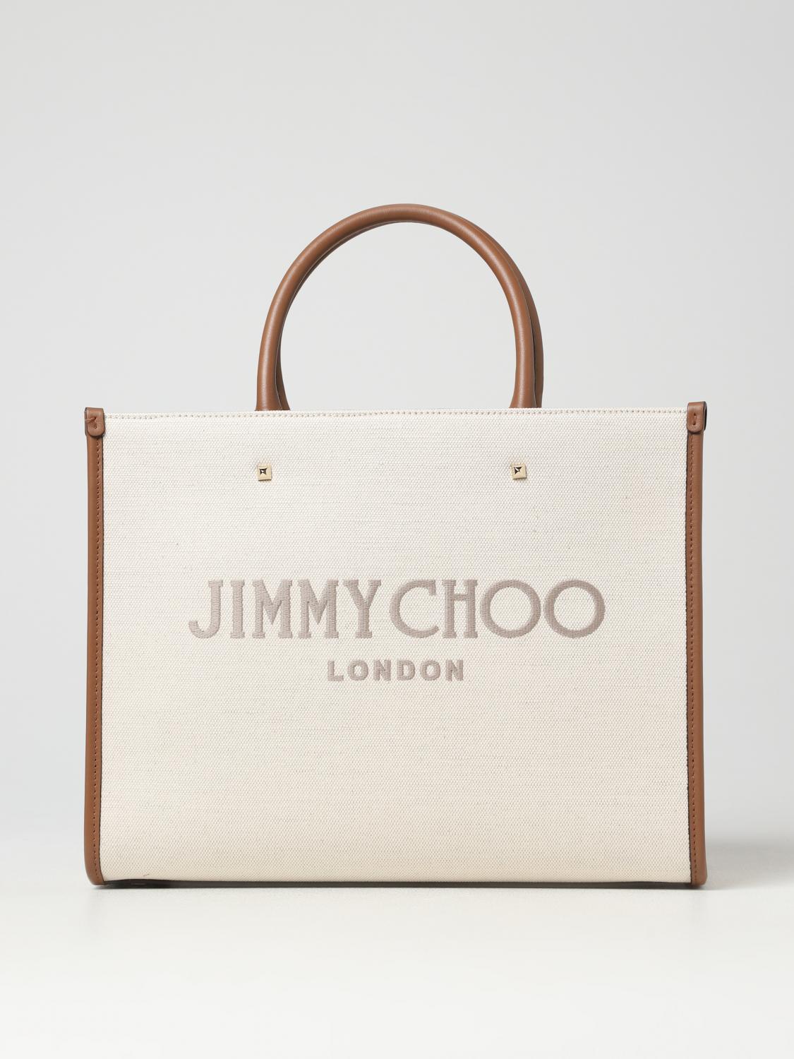 Jimmy Choo Avenue bag in canvas and leather with embroidered logo