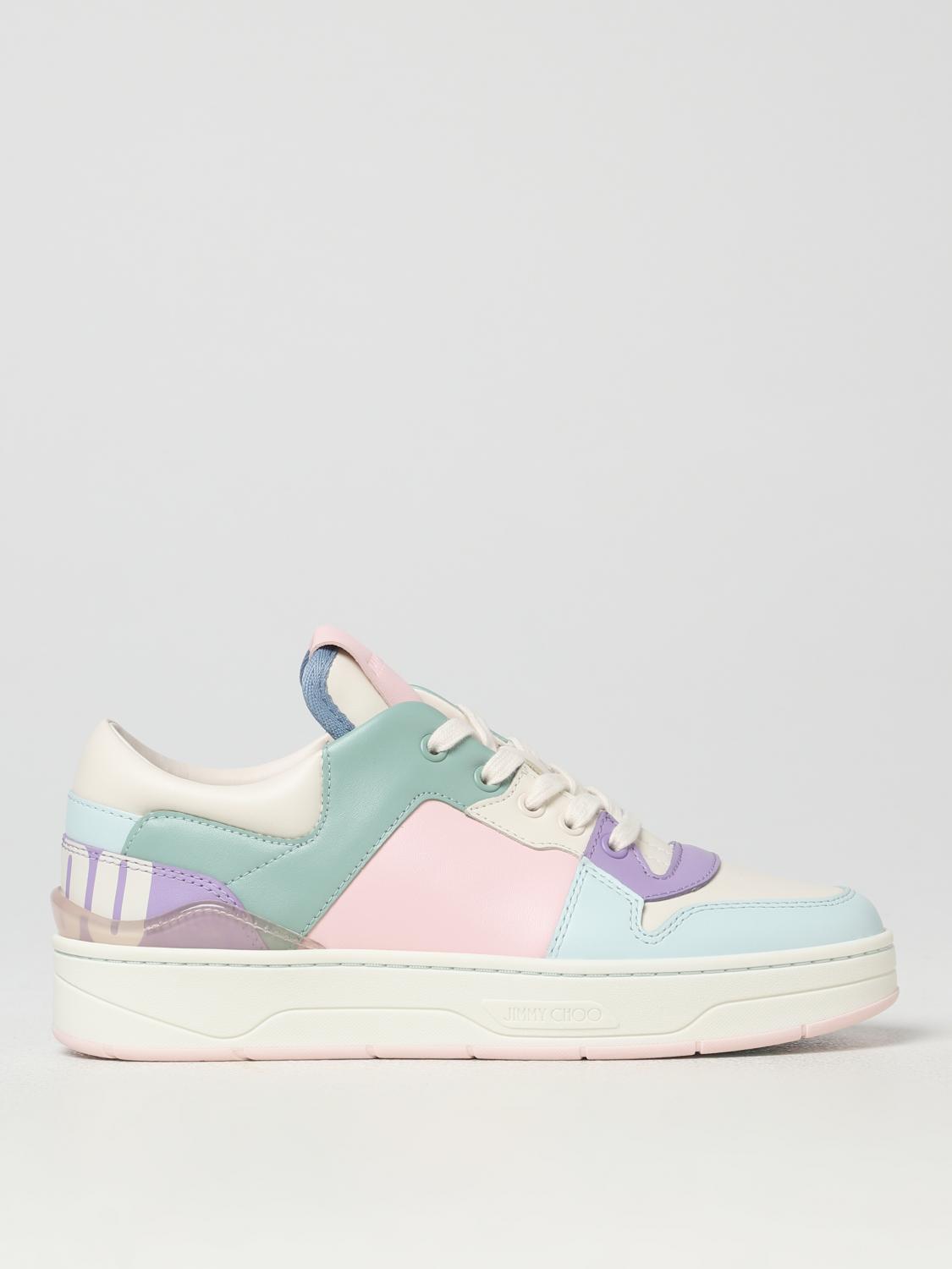 JIMMY CHOO SNEAKERS: Sneakers Florent Jimmy Choo in pelle, Rosa - Img 1