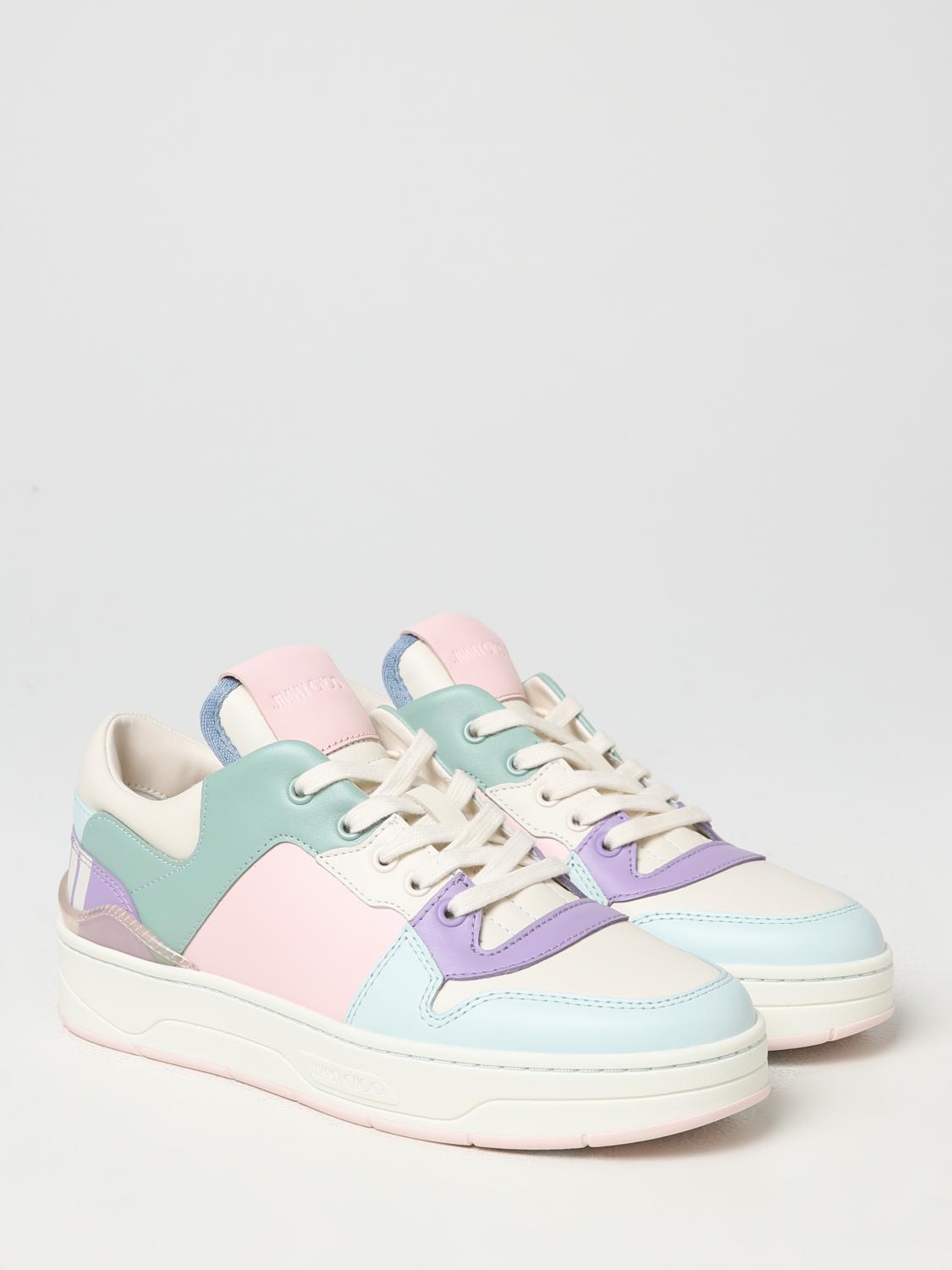 JIMMY CHOO SNEAKERS: Sneakers Florent Jimmy Choo in pelle, Rosa - Img 2