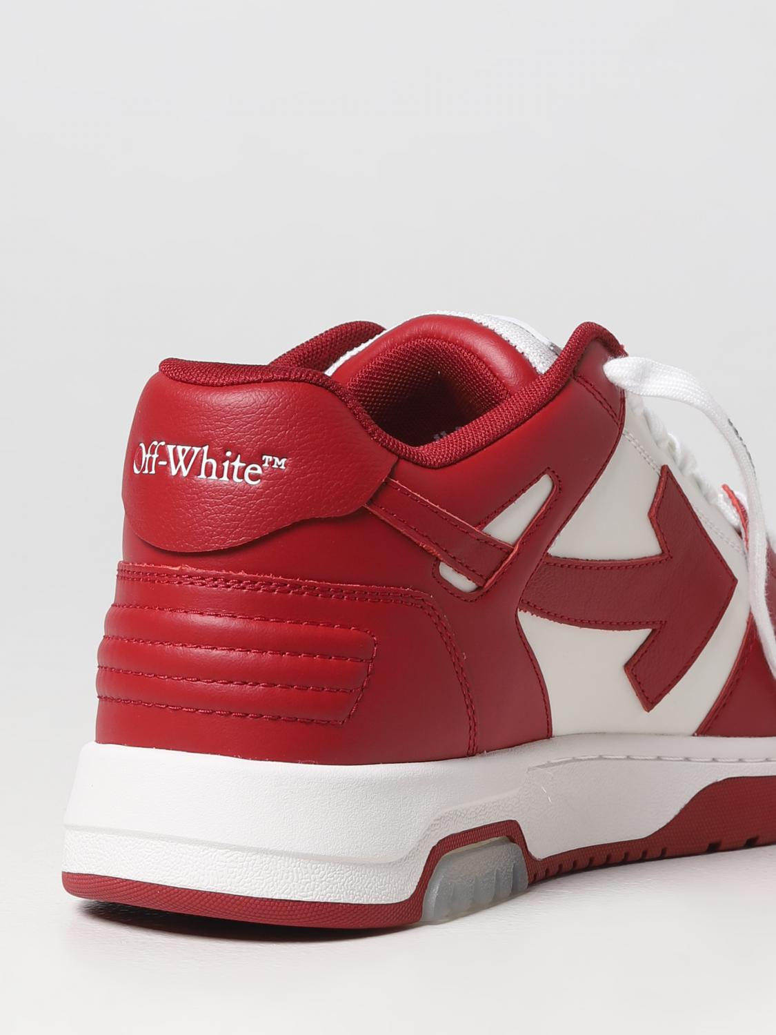 OFF-WHITE SNEAKERS: Off-White Out Of Office leather sneakers with logo, Red - Img 3