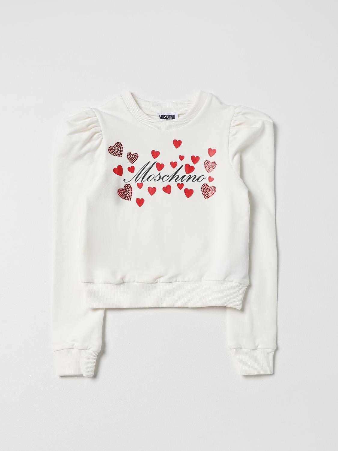 Moschino Outlet: Kid sweatshirt in stretch cotton - White