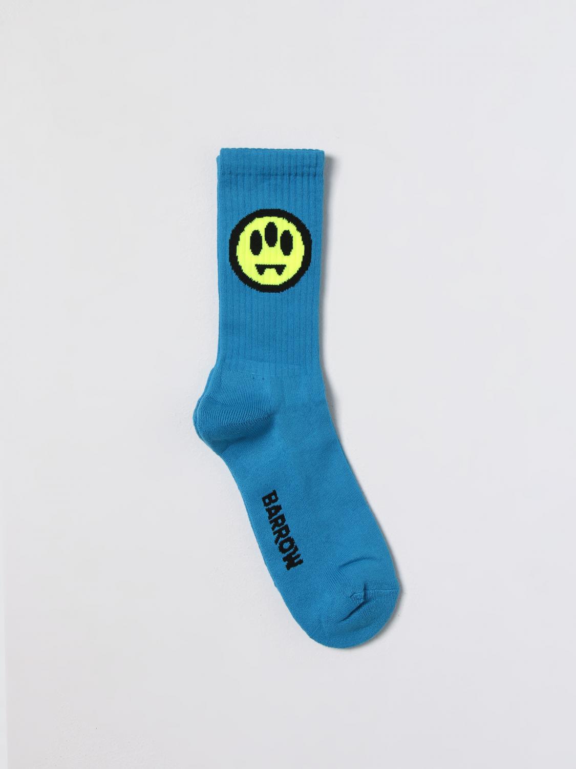 BARROW CALZE: Calze Barrow in cotone stretch con logo jacquard, Blue - Img 1