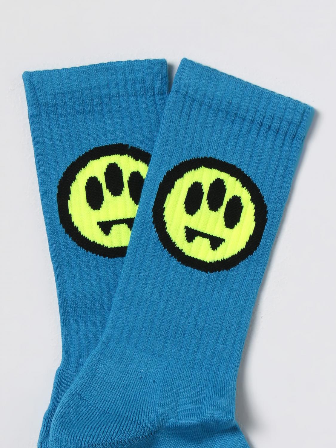 BARROW CALZE: Calze Barrow in cotone stretch con logo jacquard, Blue - Img 2