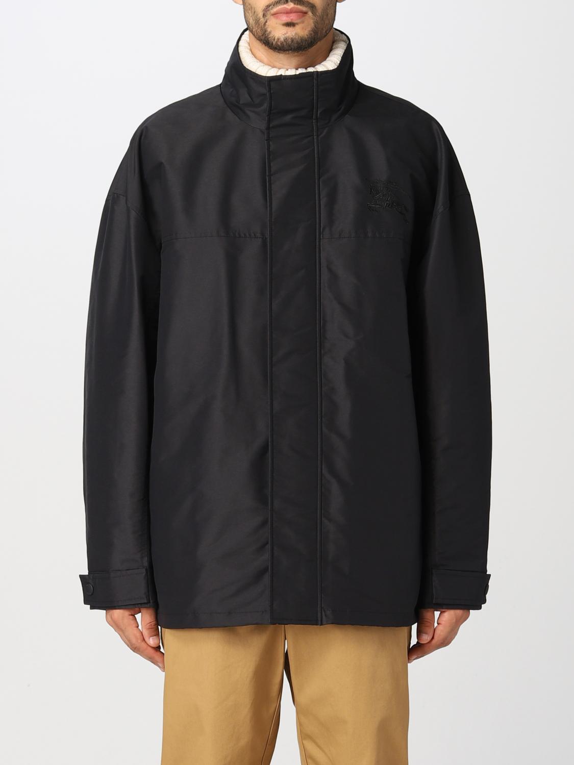 BURBERRY: Salford jacket in nylon with equestrian knight embroidery - Black  | Burberry jacket 8070284 online at GIGLIO.COM