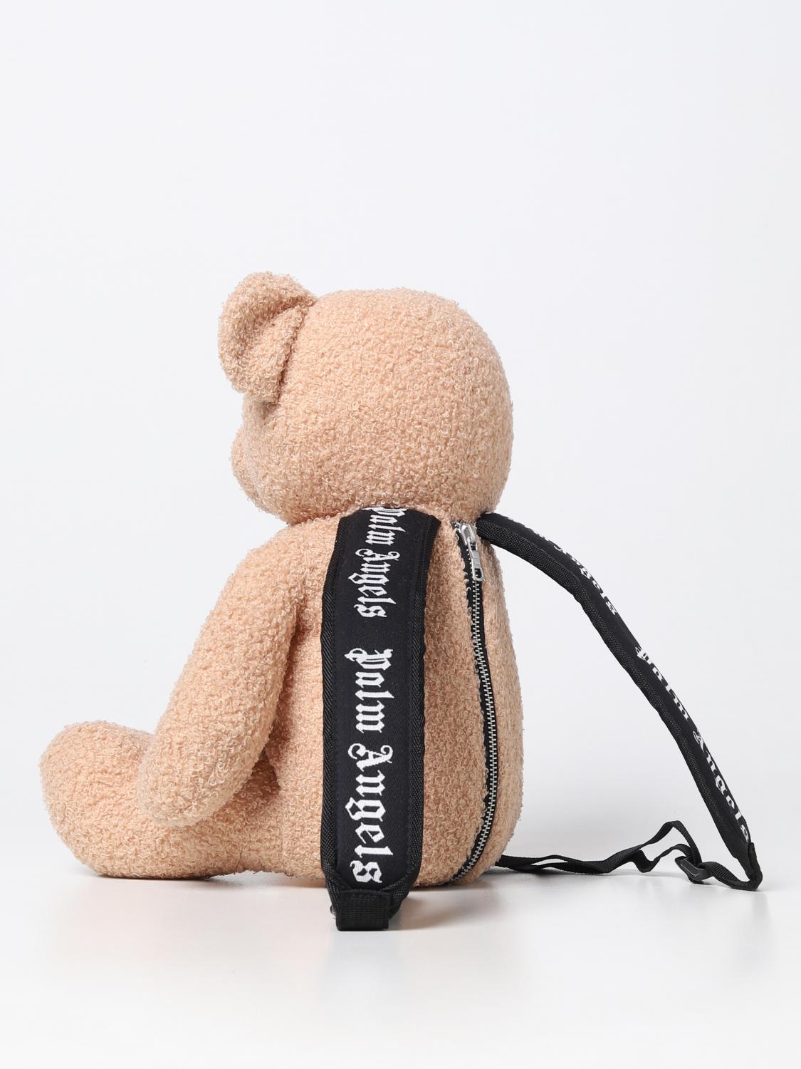 Palm Angels Teddy backpack in synthetic shearling - Brown