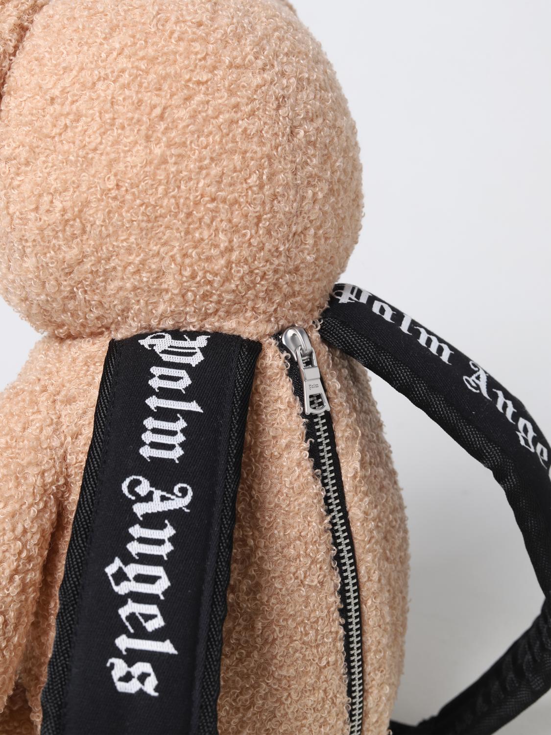 Palm Angels Teddy backpack in synthetic shearling - Brown